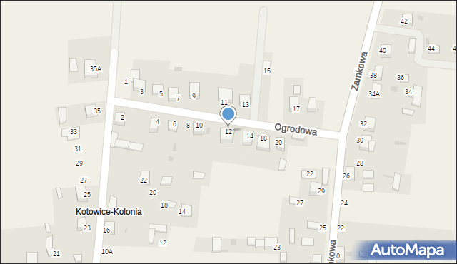 Kotowice, Ogrodowa, 12, mapa Kotowice
