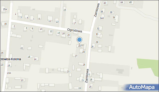 Kotowice, Ogrodowa, 22, mapa Kotowice