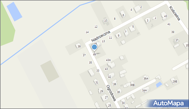 Kotuń, Ogrodowa, 44, mapa Kotuń