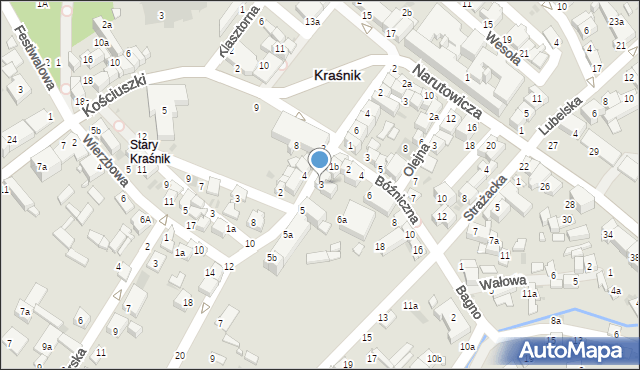 Kraśnik, Ogrodowa, 3, mapa Kraśnik