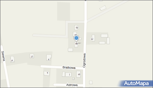 Kruszyn, Ogrodowa, 55, mapa Kruszyn