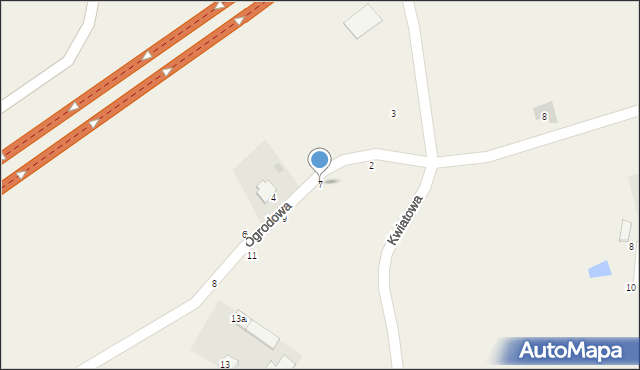 Kruszyn Krajeński, Ogrodowa, 7, mapa Kruszyn Krajeński