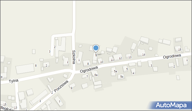 Krzęcin, Ogrodowa, 9, mapa Krzęcin