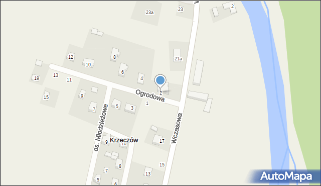 Krzeczów, Ogrodowa, 2, mapa Krzeczów