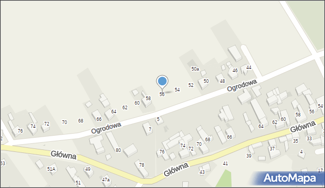 Krzyżanowice, Ogrodowa, 56, mapa Krzyżanowice