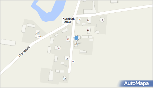 Kuczbork-Wieś, Ogrodowa, 15, mapa Kuczbork-Wieś