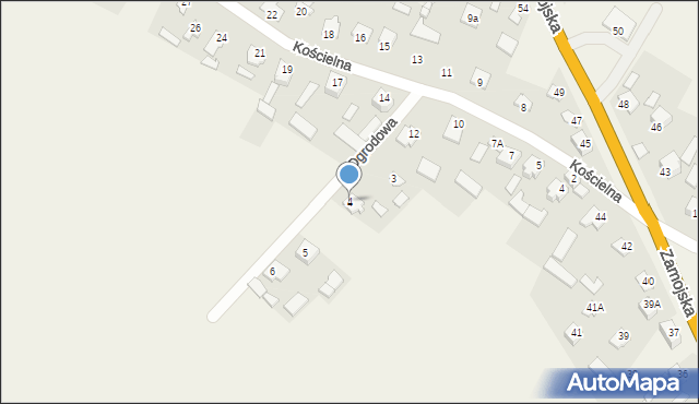 Łabunie, Ogrodowa, 4, mapa Łabunie