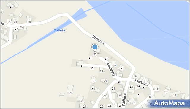 Łączany, Ogrodowa, 43, mapa Łączany