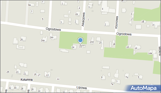 Łask, Ogrodowa, 22, mapa Łask