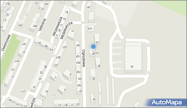 Łaziska Górne, Ogrodowa, 40, mapa Łaziska Górne