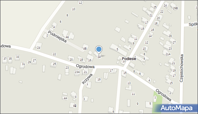 Łazy, Ogrodowa, 14, mapa Łazy