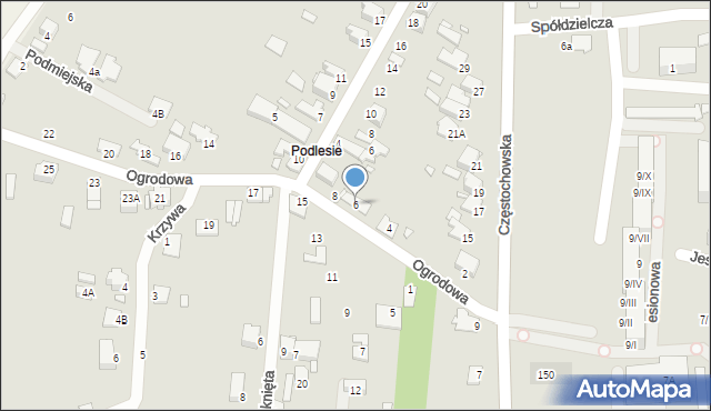 Łazy, Ogrodowa, 6, mapa Łazy