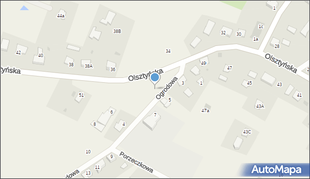 Łęgajny, Ogrodowa, 2b, mapa Łęgajny