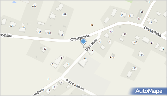 Łęgajny, Ogrodowa, 2d, mapa Łęgajny