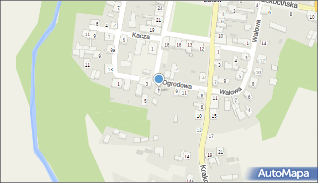 Lelów, Ogrodowa, 7, mapa Lelów