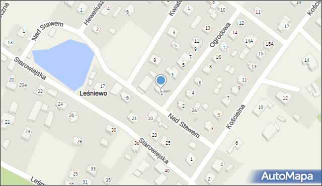 Leśniewo, Ogrodowa, 1, mapa Leśniewo