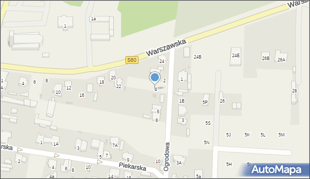 Leszno, Ogrodowa, 4, mapa Leszno