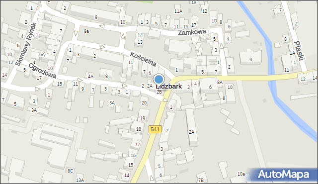 Lidzbark, Ogrodowa, 2B, mapa Lidzbark
