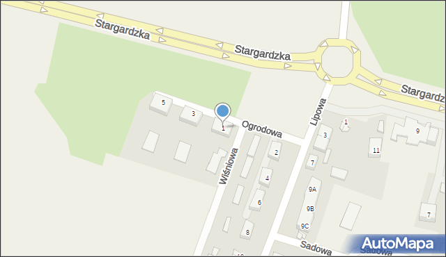 Lipnik, Ogrodowa, 1, mapa Lipnik