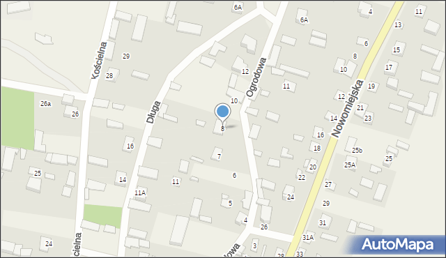 Liw, Ogrodowa, 8, mapa Liw