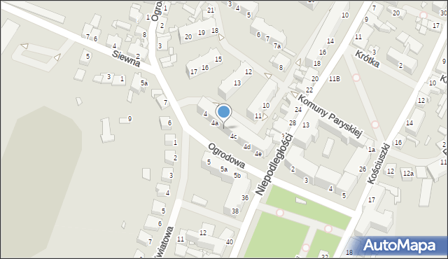 Łobez, Ogrodowa, 4b, mapa Łobez