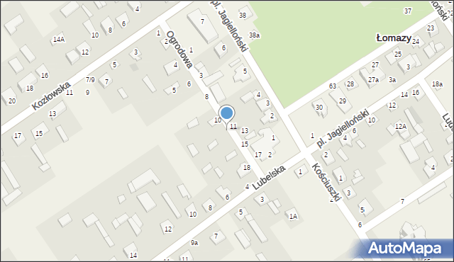Łomazy, Ogrodowa, 12, mapa Łomazy