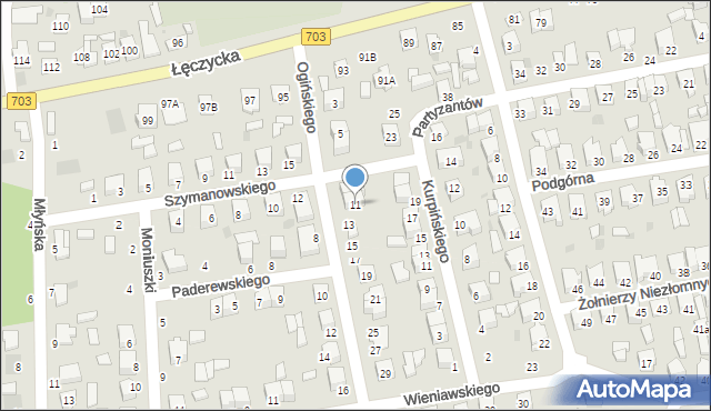 Łowicz, Ogińskiego Michała Kleofasa, 11, mapa Łowicza