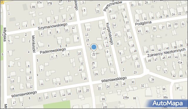 Łowicz, Ogińskiego Michała Kleofasa, 21, mapa Łowicza