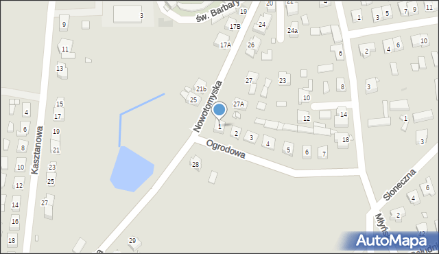 Lwówek, Ogrodowa, 1, mapa Lwówek