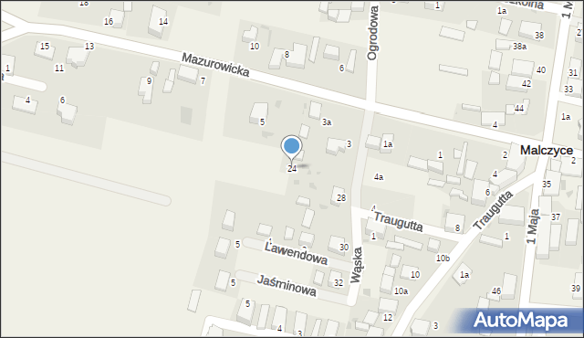 Malczyce, Ogrodowa, 24, mapa Malczyce