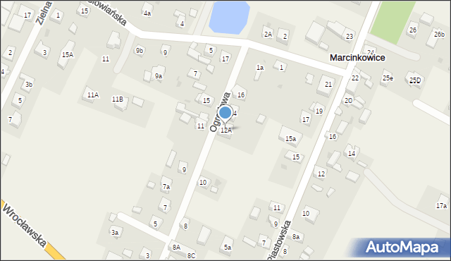 Marcinkowice, Ogrodowa, 12A, mapa Marcinkowice