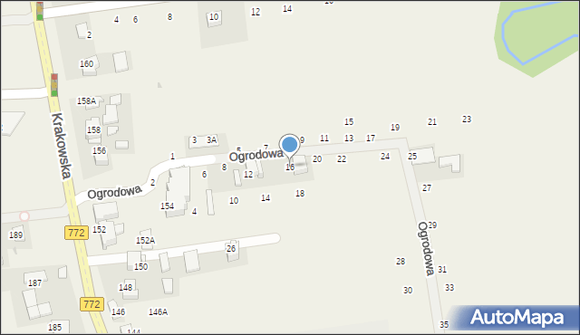 Michałowice, Ogrodowa, 16, mapa Michałowice