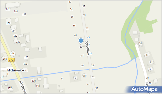 Michałowice, Ogrodowa, 42, mapa Michałowice
