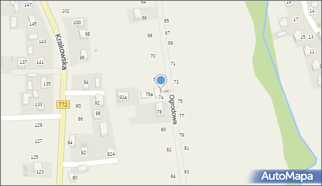 Michałowice, Ogrodowa, 76, mapa Michałowice