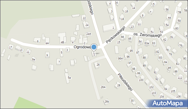 Miechów, Ogrodowa, 1, mapa Miechów