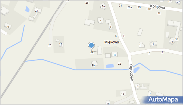 Miękowo, Ogrodowa, 8A, mapa Miękowo