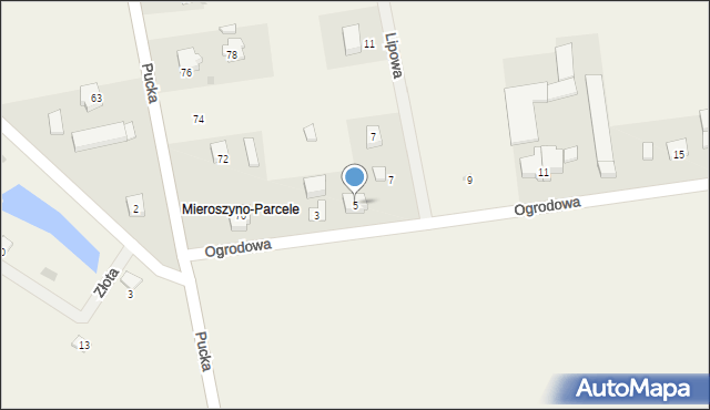 Mieroszyno, Ogrodowa, 5, mapa Mieroszyno