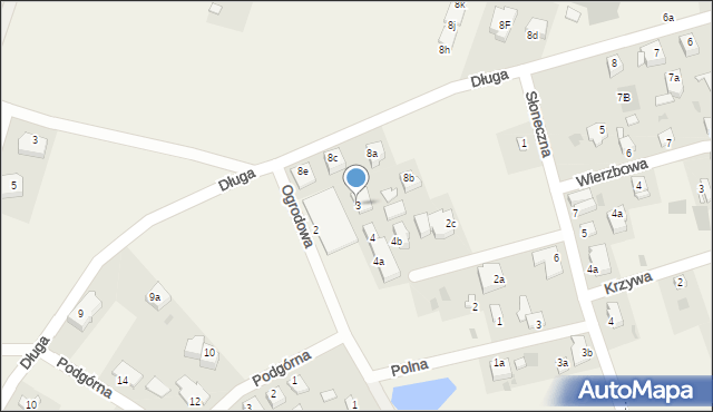 Mierzyn, Ogrodowa, 3, mapa Mierzyn