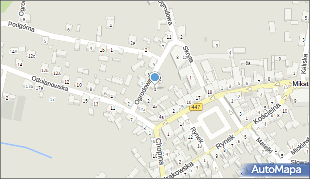 Mikstat, Ogrodowa, 4, mapa Mikstat