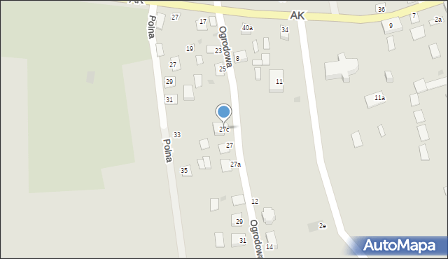 Modliborzyce, Ogrodowa, 27c, mapa Modliborzyce
