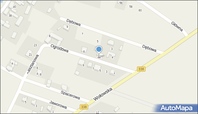 Mojęcice, Ogrodowa, 4a, mapa Mojęcice