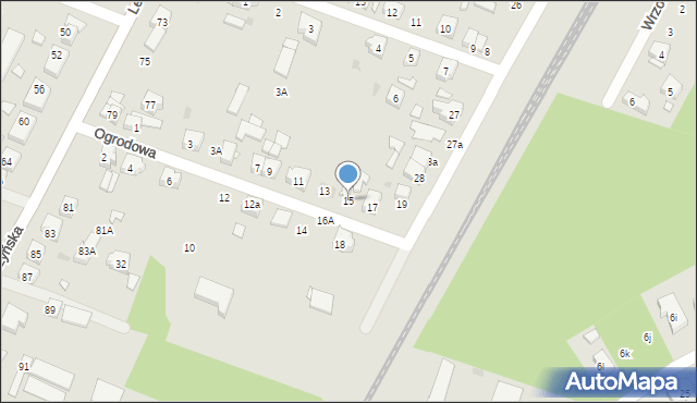 Mosina, Ogrodowa, 15, mapa Mosina