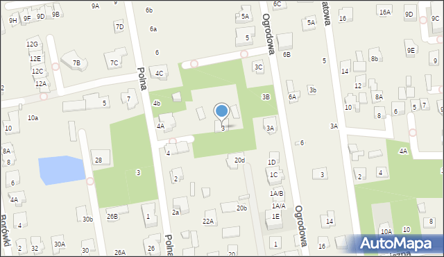 Mysiadło, Ogrodowa, 3, mapa Mysiadło