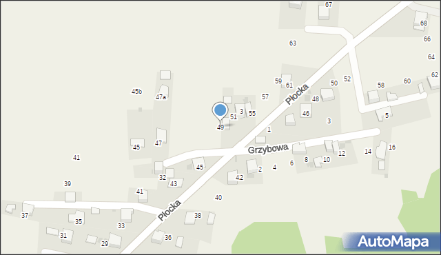 Myślachowice, Ogrodowa, 49, mapa Myślachowice