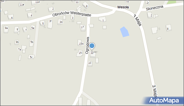 Mysłowice, Ogrodowa, 12, mapa Mysłowice