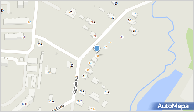 Myszków, Ogrodowa, 38, mapa Myszków