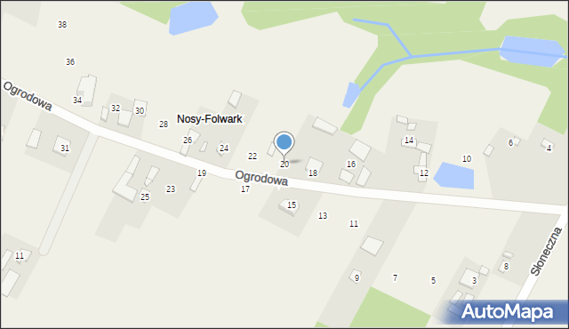 Nosy, Ogrodowa, 20, mapa Nosy