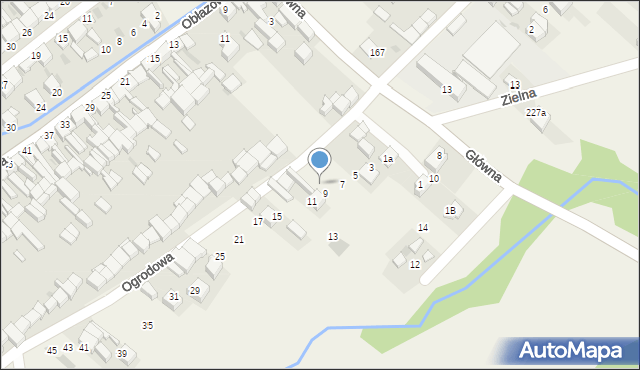 Nowa Biała, Ogrodowa, 9, mapa Nowa Biała