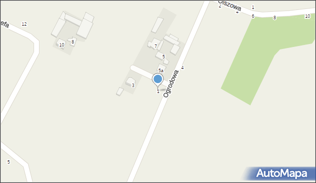 Nowe Osiny, Ogrodowa, 1, mapa Nowe Osiny