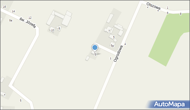 Nowe Osiny, Ogrodowa, 3, mapa Nowe Osiny